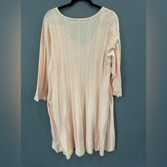Torrid Acas blush Cable Knit Sweater Dress Size 3(3X) Pink Peach (22/24) NWT - Picture 4 of 5